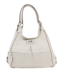 Maggie Madison Woven Bag, Leather, White, M126923385, 1*